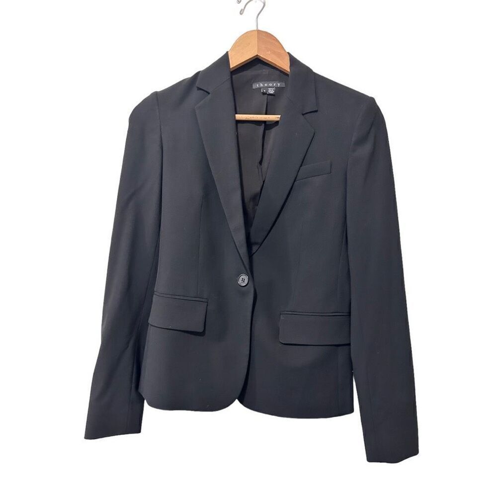 Theory Notch Lapel Button Front Single Breasted B… - image 1